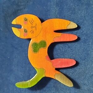 2/$12 Unique handmade colourful cat brooch